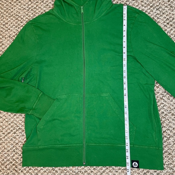 American Giant Lightweight Long Sleeve Full Zip Hoodie - Green - Picture 9 of 13